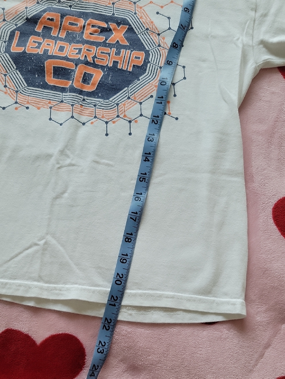 Gildan White Tee with Navy & Orange Apex Leadership Logo - Picture 5 of 6